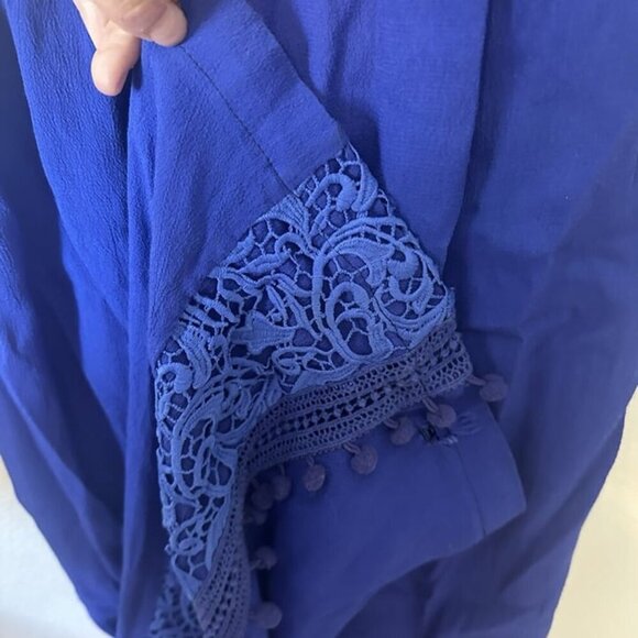 The Jetset Diaries Blue Embroidered Jumpsuit $295 V Neck Sz XS Revolve Maxi - Picture 10 of 10